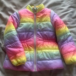 Kids Headquarters Rainbow Zip Up Puffy Jacket